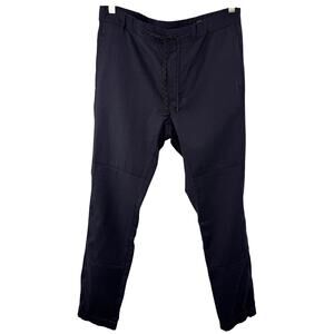 MARC JACOBS Italy Navy Blue Wool Pants Drawstring Mid-Rise Straight Leg Size 46